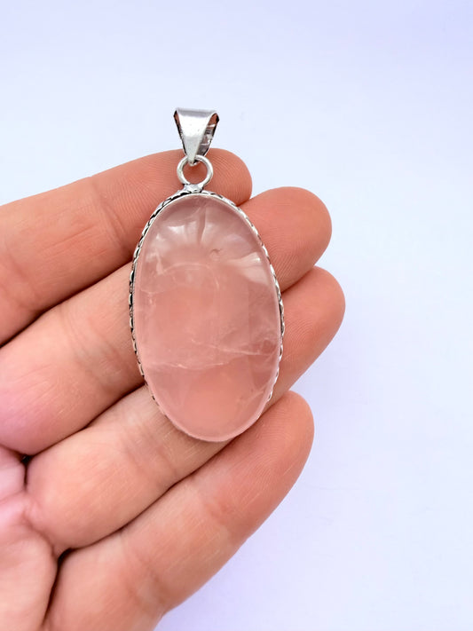 Colgante Alhena · Cuarzo Rosa