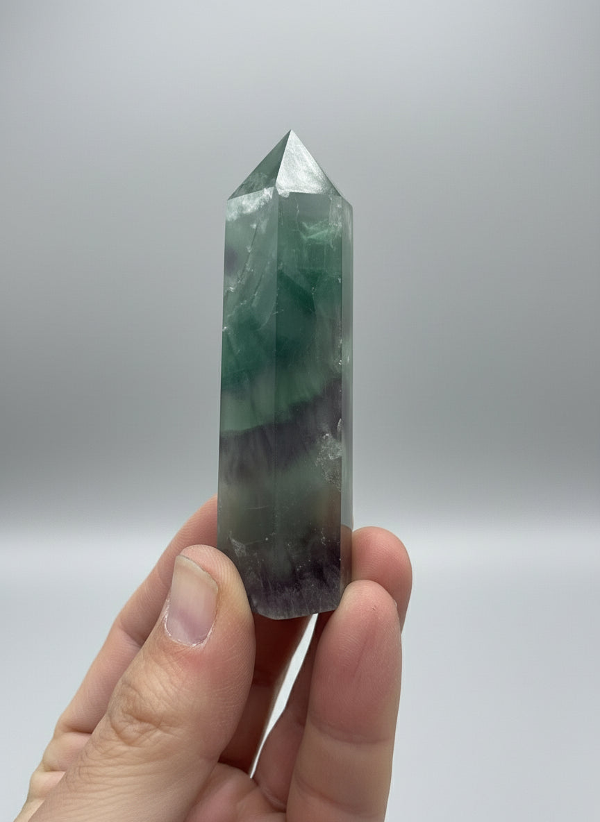 Punta generadora de Fluorita Arcoíris – Purificación y equilibrio