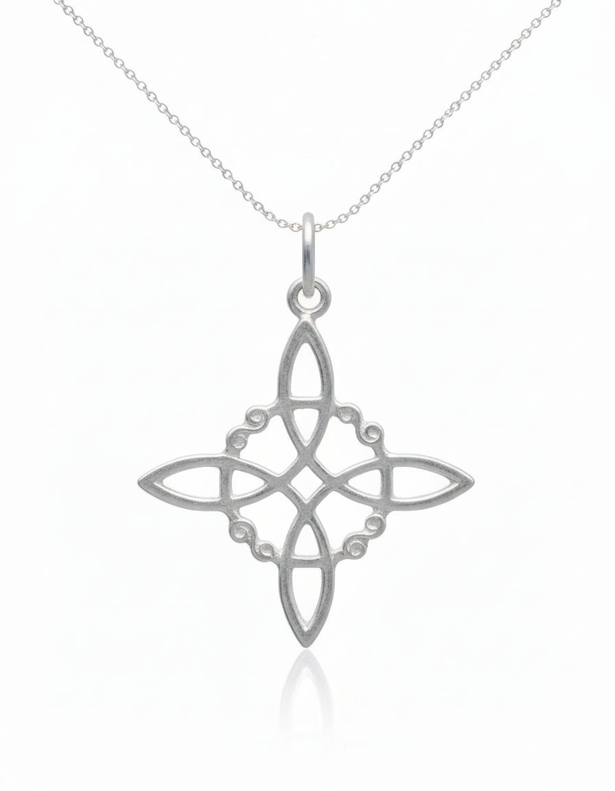 Colgante Nudo de Bruja - Plata de Ley - Protección, Intuición y Poder Personal
