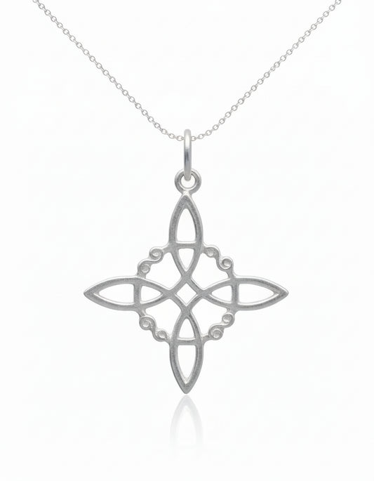 Colgante Nudo de Bruja - Plata de Ley - Protección, Intuición y Poder Personal