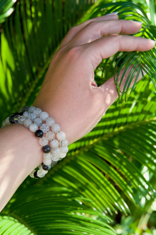 Pulsera cuarzo turmalinado - Protección y limpieza energética