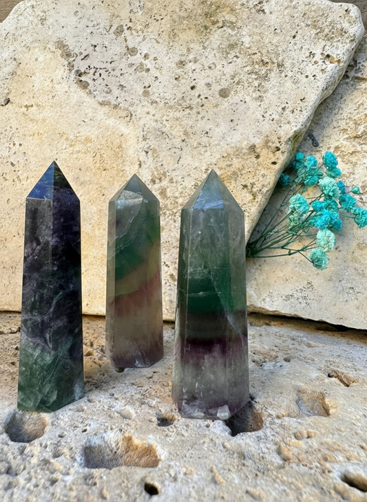 Punta generadora de Fluorita Arcoíris – Purificación y equilibrio