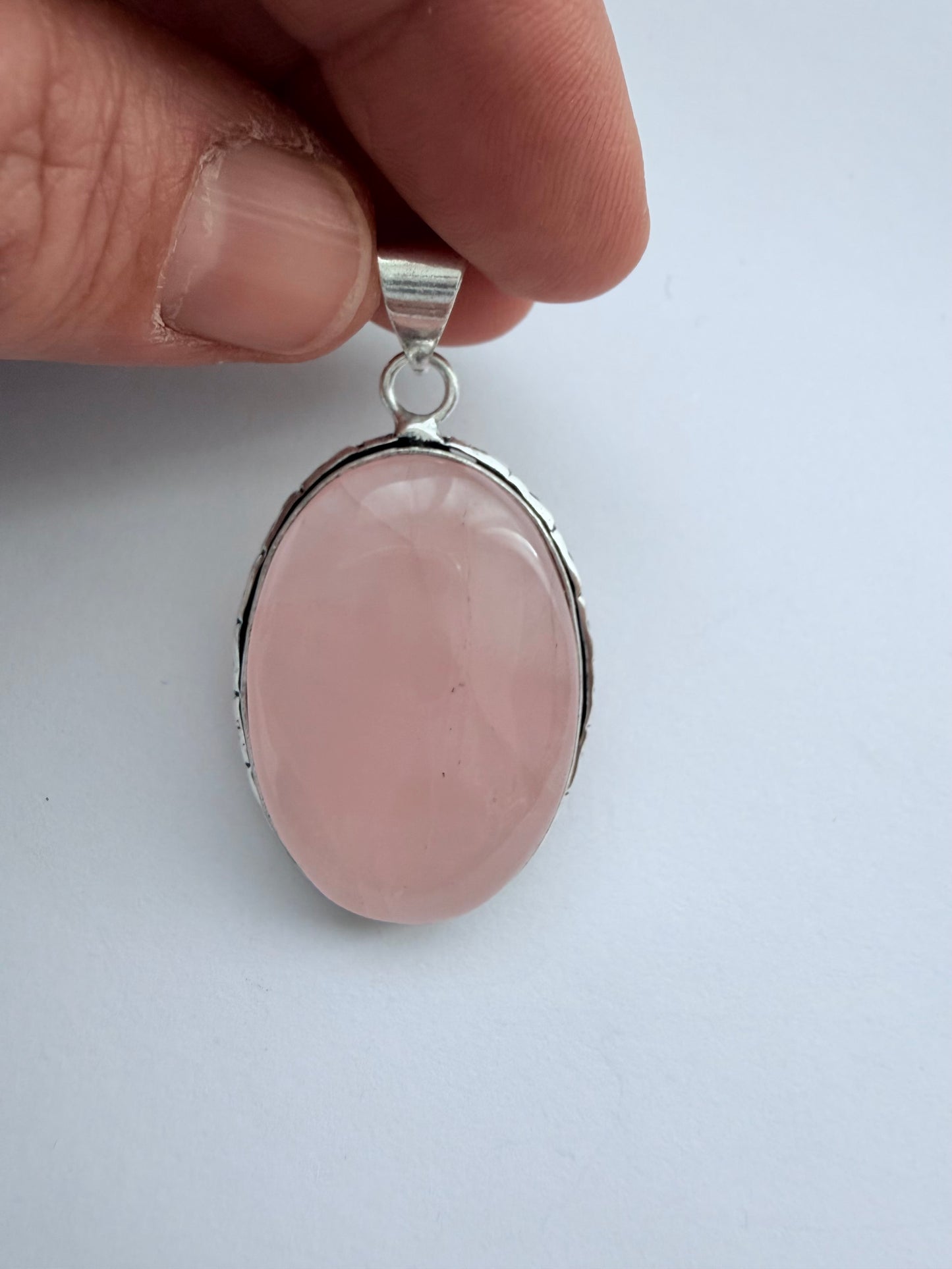 Colgante Alhena · Cuarzo Rosa