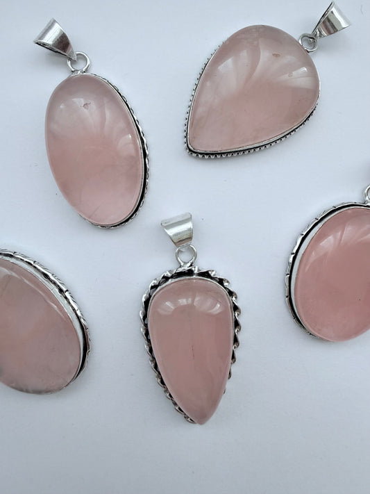 Colgante Alhena · Cuarzo Rosa