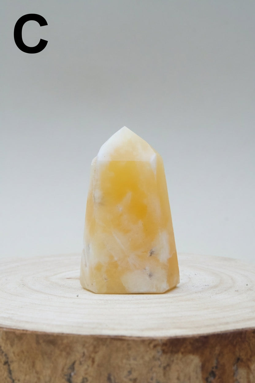 Punta Pulida de Calcita Amarilla – Vitalidad y Confianza