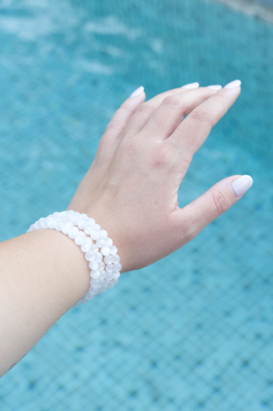 Pulsera selenita – Limpieza energética, claridad y conexión