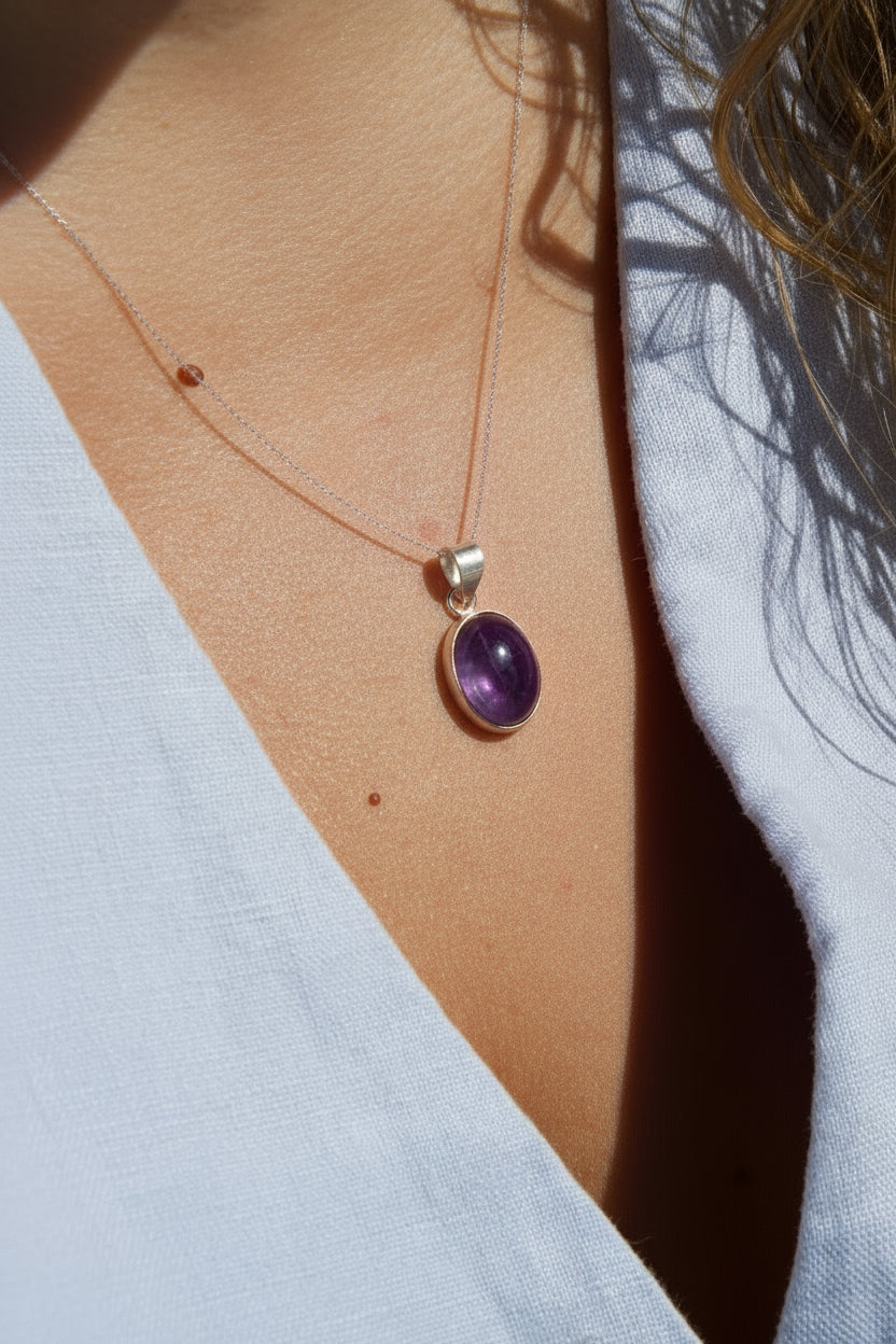 Colgante Amatista Plata de Ley – Protección e intuición