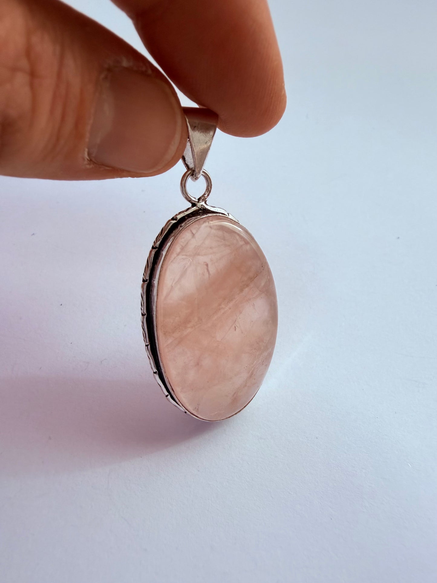 Colgante Alhena · Cuarzo Rosa