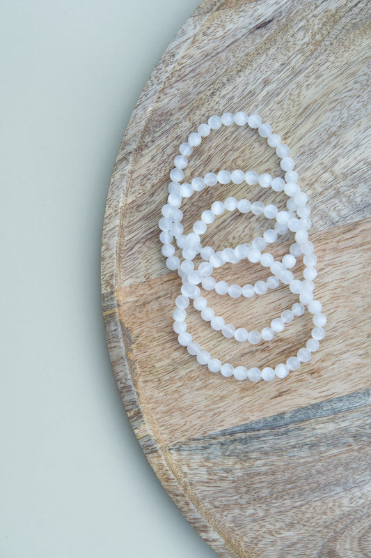 Pulsera selenita – Limpieza energética, claridad y conexión