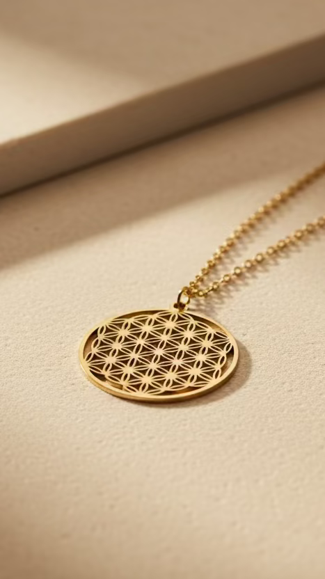 Colgante Flor de la Vida dorado