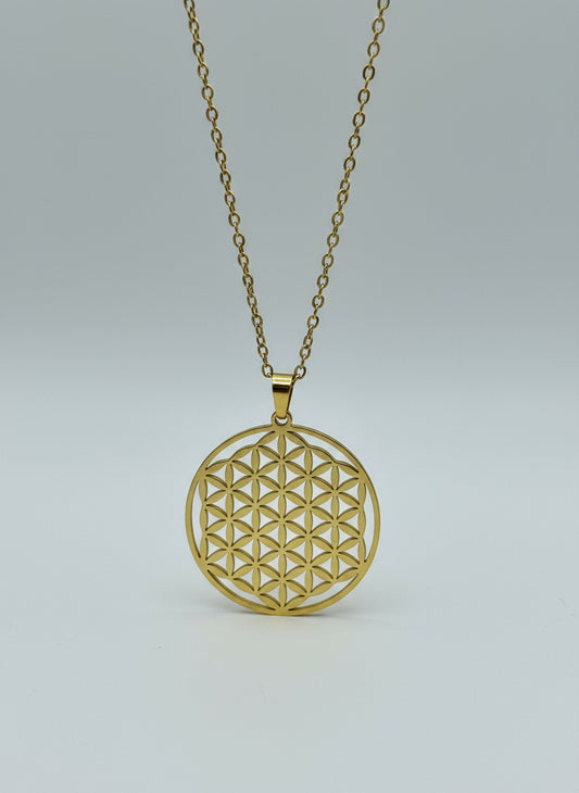 Colgante Flor de la Vida dorado